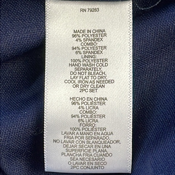 New Alex Evenings Flower Neckline Maxi Dress Square Neck Navy Blue Sz 14 - Picture 12 of 13